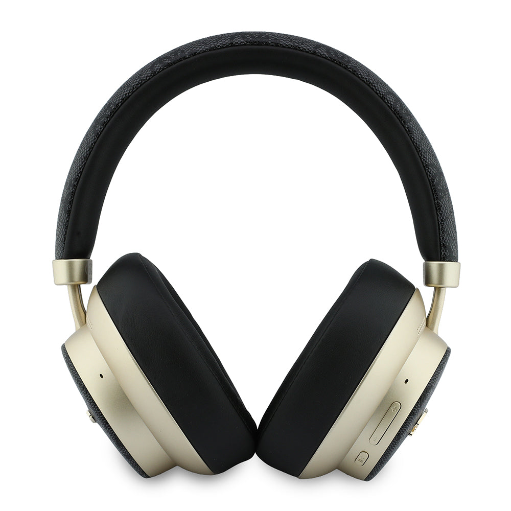 Guess ENC PU 4G Desenli Metal Yazı Logolu Kulak Üstü Bluetooth Kulaklık v5.4 Siyah