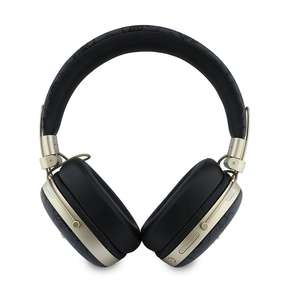 Guess ENC Teknolojili PU 4G Desenli Script Logolu Kulak Üstü Bluetooth Kulaklık v5.4 Siyah