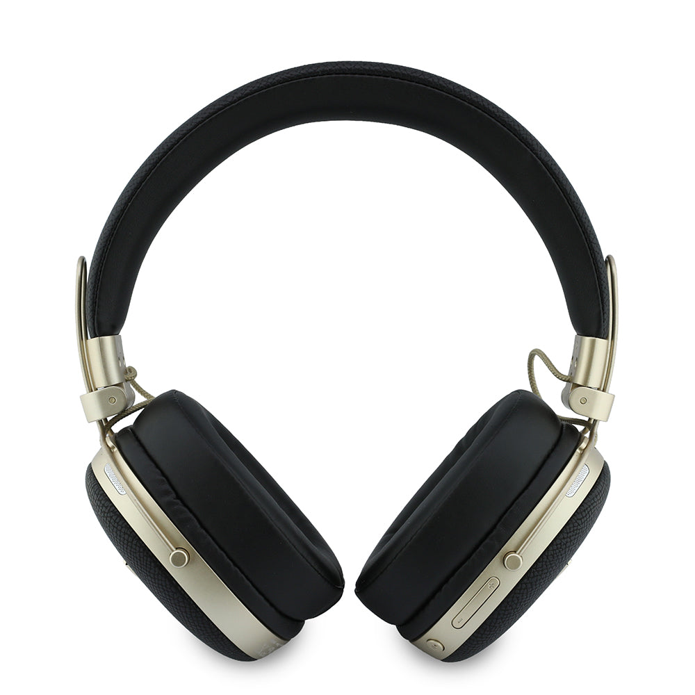 Guess ENC Teknolojili PU Üçgen Metal Logolu Kulak Üstü Bluetooth Kulaklık v5.4 Siyah
