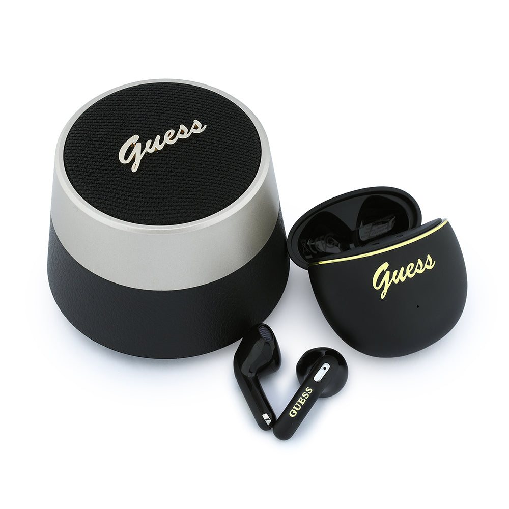 Guess Kulak içi TWS Kulaklık ve Speaker Hoparlör 2in1 Özel Set Siyah