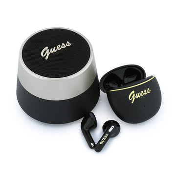 Guess Kulak içi TWS Kulaklık ve Speaker Hoparlör 2in1 Özel Set Siyah