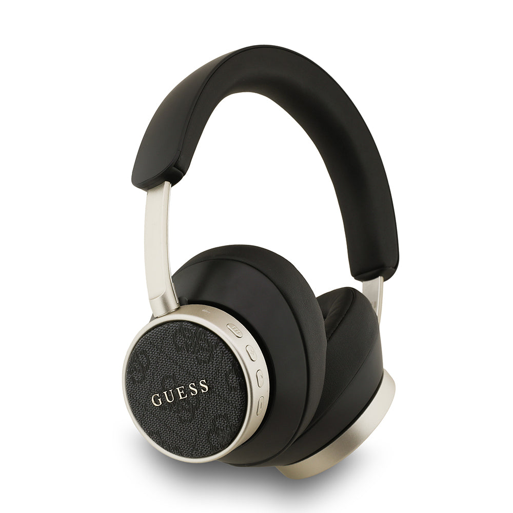 Guess Kulak Üstü Bluetooth Kulaklık PU Metal Yazı Logolu Ayarlanabilir Siyah