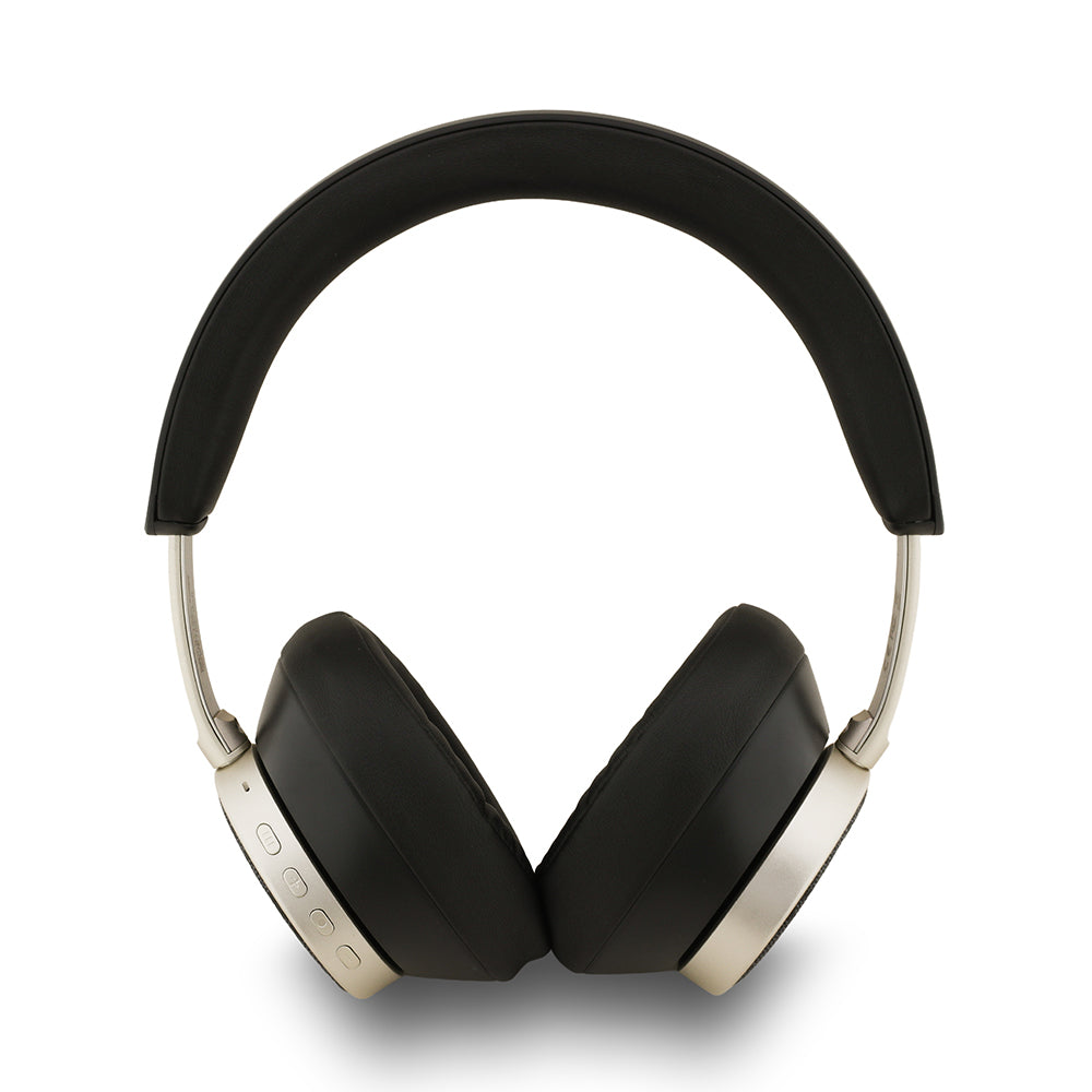 Guess Kulak Üstü Bluetooth Kulaklık PU Metal Yazı Logolu Ayarlanabilir Siyah