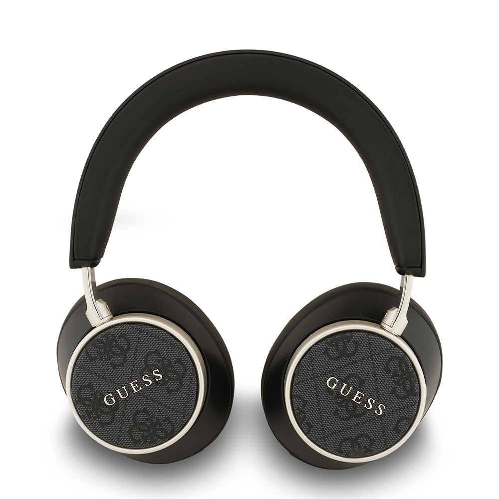 Guess Kulak Üstü Bluetooth Kulaklık PU Metal Yazı Logolu Ayarlanabilir Siyah