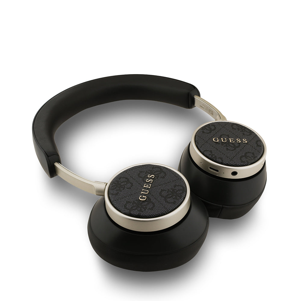 Guess Kulak Üstü Bluetooth Kulaklık PU Metal Yazı Logolu Ayarlanabilir Siyah