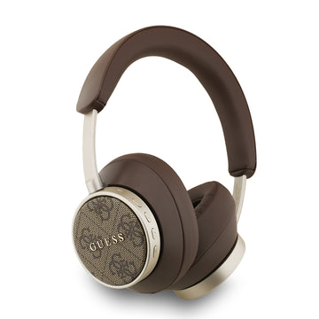 Guess Kulak Üstü Bluetooth Kulaklık PU Metal Yazı Logolu Ayarlanabilir Kahverengi