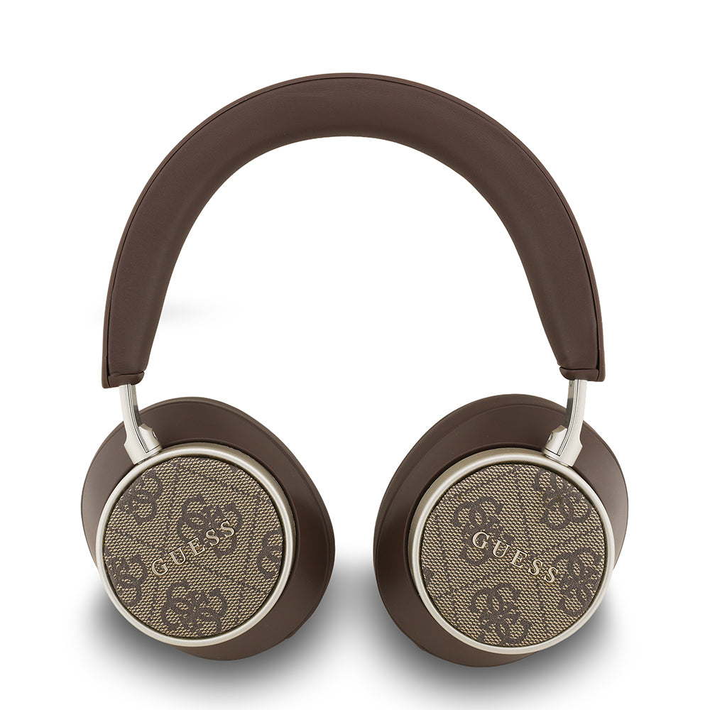 Guess Kulak Üstü Bluetooth Kulaklık PU Metal Yazı Logolu Ayarlanabilir Kahverengi