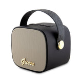 Guess Bluetooth Speaker Hoparlör Askılı PU Deri Yazı Logolu 5W Siyah
