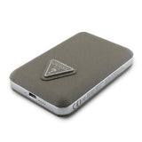 Guess Dijital Led Göstergeli Magsafe kablosuz PU Deri Powerbank 5000mAh 15W Kahverengi