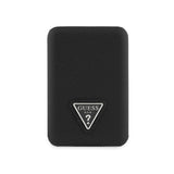 Guess Dijital Led Göstergeli Magsafe kablosuz PU Deri Powerbank 5000mAh 15W Siyah