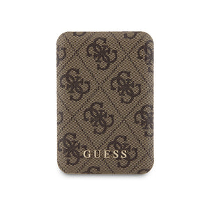 Guess Dijital Led Göstergeli PU Deri Magsafe Kablosuz Powerbank 5000mAh 15W Kahverengi