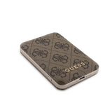 Guess Dijital Led Göstergeli PU Deri Magsafe Kablosuz Powerbank 5000mAh 15W Kahverengi