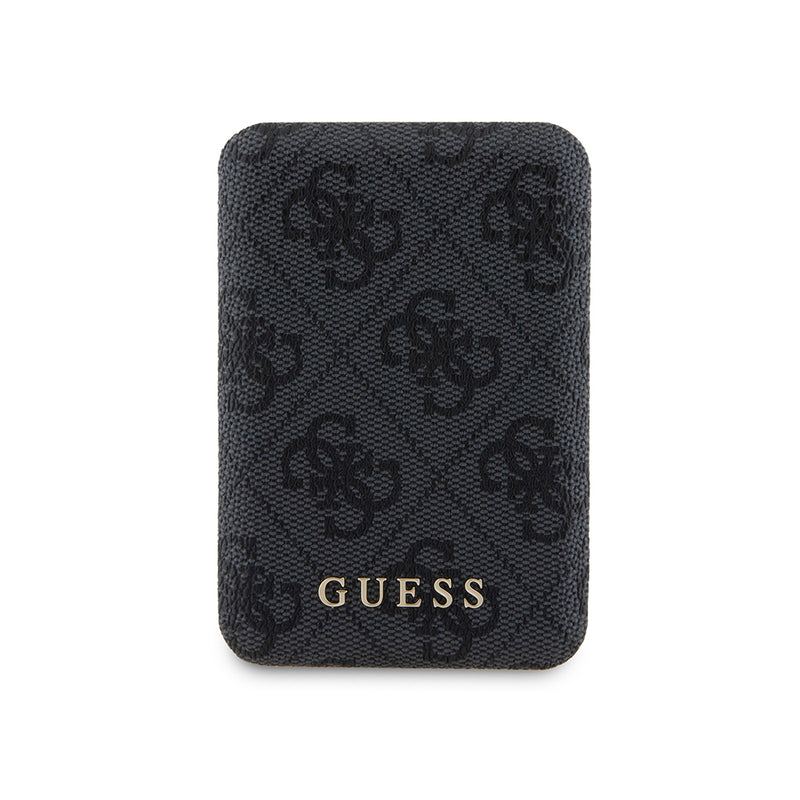 Guess Dijital Led Göstergeli PU Deri Magsafe Kablosuz Powerbank 5000mAh 15W Siyah