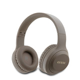 Guess Kulak Üstü Bluetooth Kulaklık Katlanabilir Metal Klasik Logolu Kahverengi
