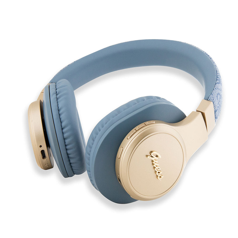 Guess Kulak Üstü Bluetooth Kulaklık Script Gold Serisi Mavi