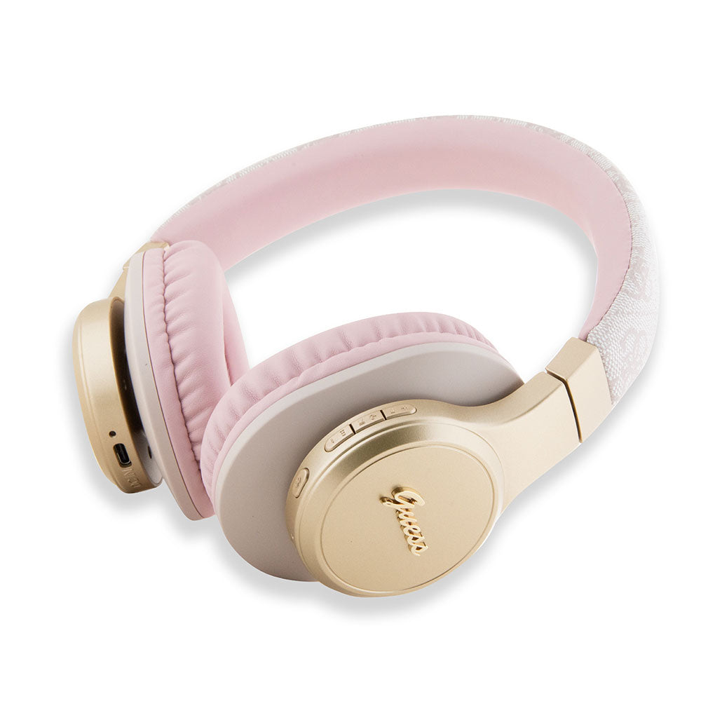 Guess Kulak Üstü Bluetooth Kulaklık Script Gold Serisi Pembe