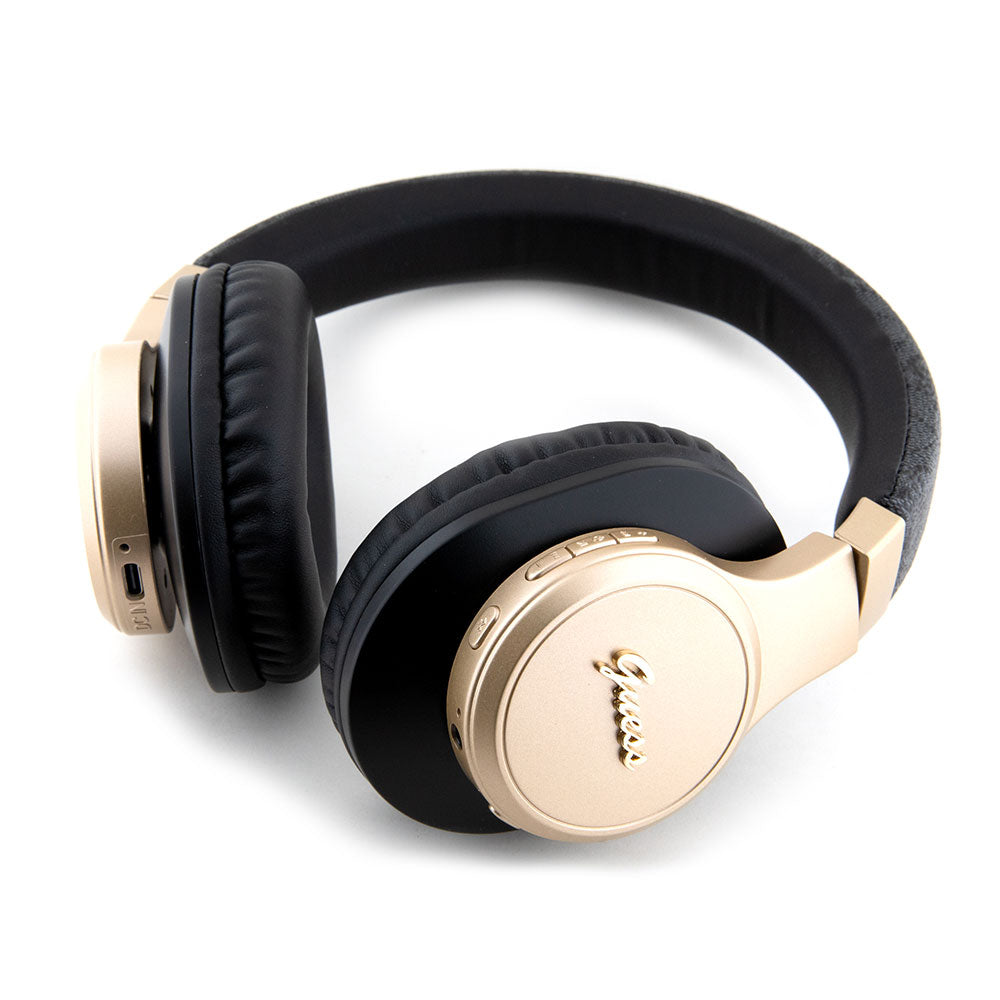 Guess Kulak Üstü Bluetooth Kulaklık Script Gold Serisi Siyah
