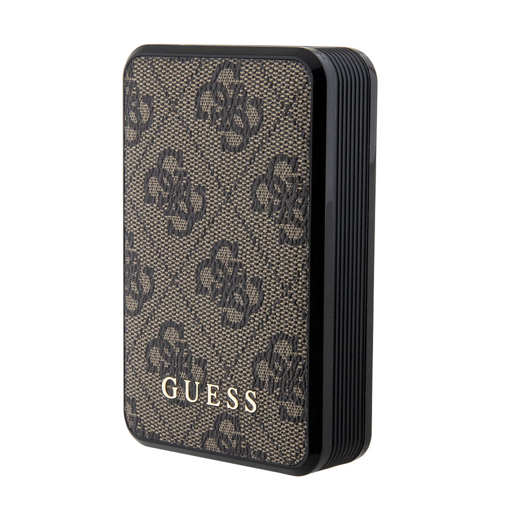 Guess Led Göstergeli PU Deri Powerbank 10000mAh 18W Kahverengi
