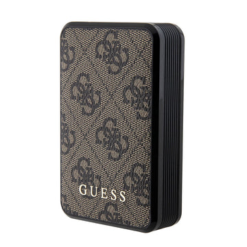 Guess Led Göstergeli PU Deri Powerbank 10000mAh 18W Kahverengi