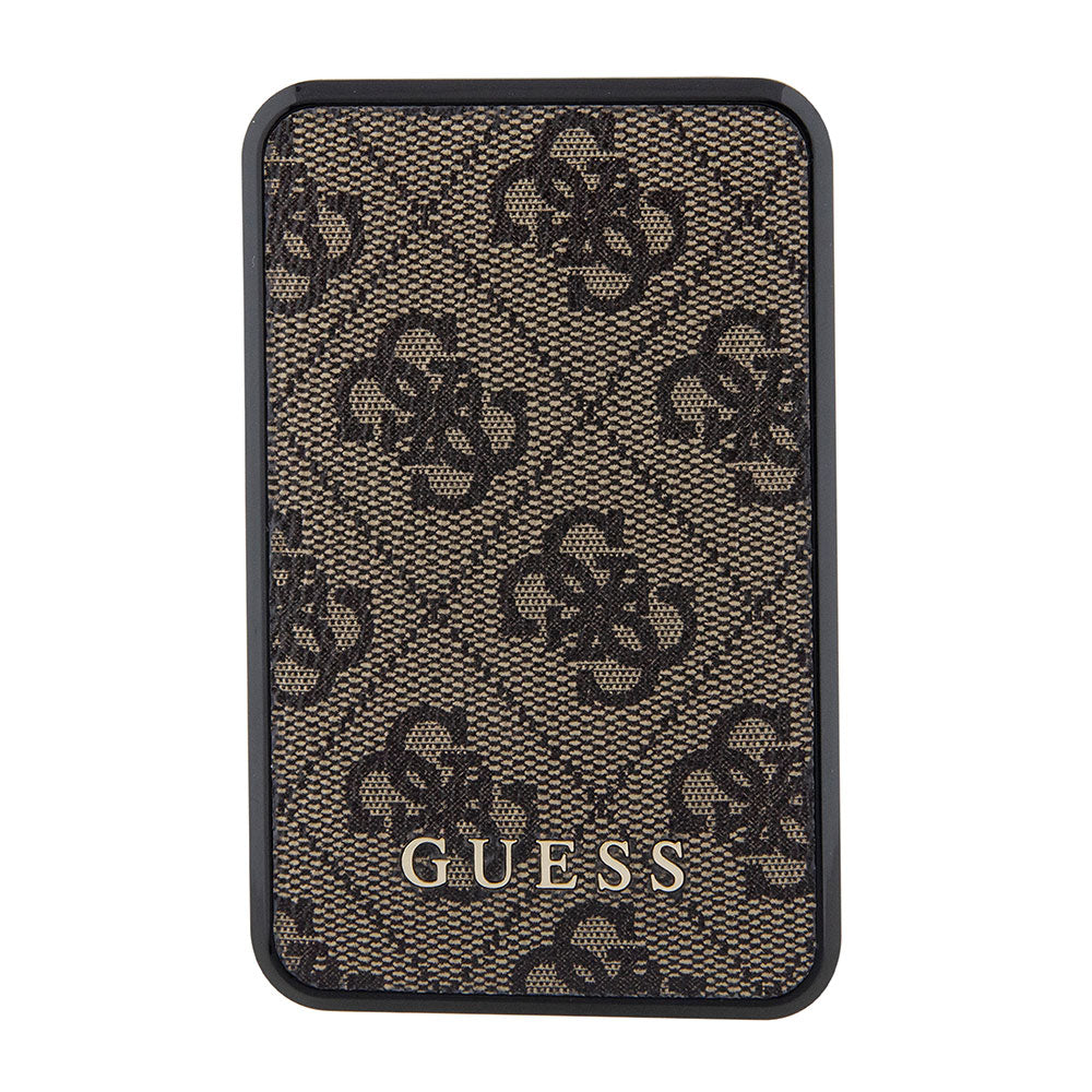 Guess Led Göstergeli PU Deri Powerbank 10000mAh 18W Kahverengi