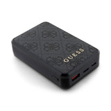 Guess Led Göstergeli PU Deri Powerbank 10000mAh 18W Siyah
