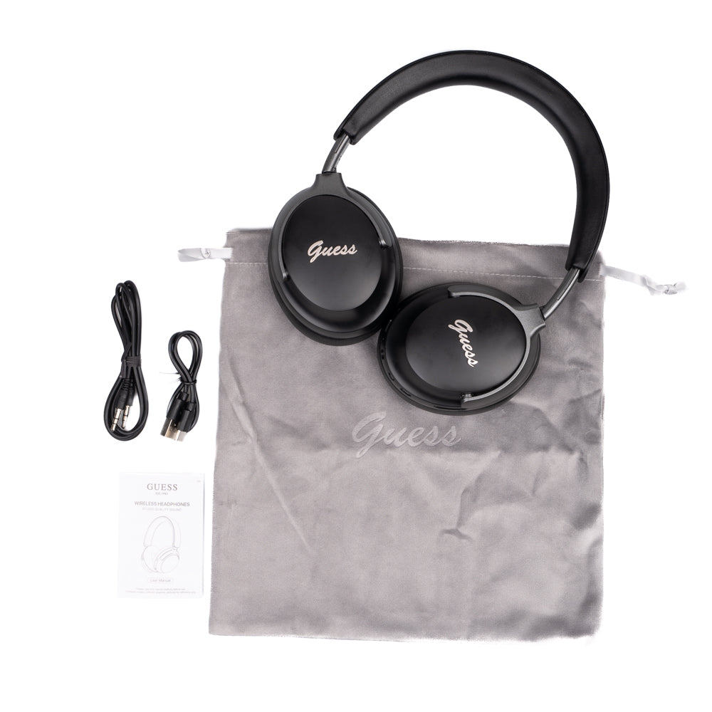 Guess Script Serisi ANC/ENC Özellikli Kulak Üstü Bluetooth Kulaklık v5.4 Siyah