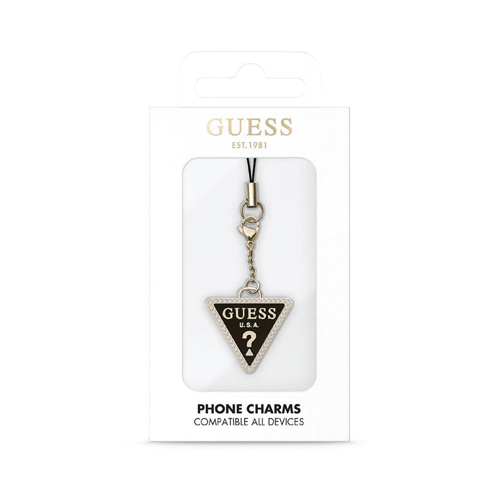Guess Taşlı Üçgen Logolu Telefon Taşıma Askı İpi Gold