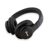 Guess Tone On Tone Kulak Üstü Bluetooth Kulaklık PU 4G Desenli Metal Yazı Logolu Siyah
