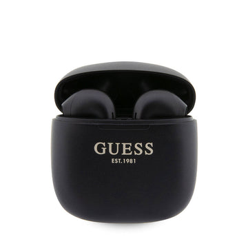 Guess TWS Bluetooth Kulaklık Klasik EST Yazı Logolu Kulakiçi Kulaklık Siyah