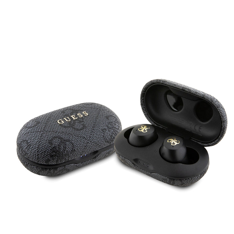 Guess TWS Kulak İçi Bluetooth Kulaklık Klasik Metal Yazı Logolu Siyah