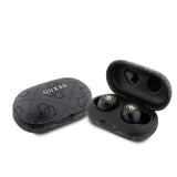 Guess TWS Kulak İçi Bluetooth Kulaklık Klasik Metal Yazı Logolu Siyah