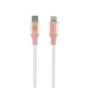 Guess Type-C To Lightning PD Şarj Kablosu Hızlı Şarj Özellikli Aydınlatmalı Kablo Ucu 3A 1.5m Pembe