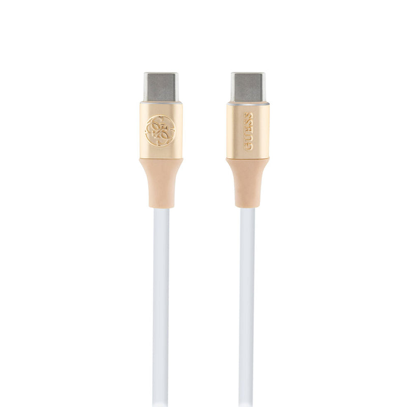 Guess Type-C to Type-C PD Şarj Kablosu Aydınlatmalı Kablo Ucu Hızlı Şarj Özellikli 3A 1.5m Gold