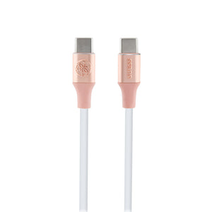 Guess Type-C to Type-C PD Şarj Kablosu Aydınlatmalı Kablo Ucu Hızlı Şarj Özellikli 3A 1.5m Pembe