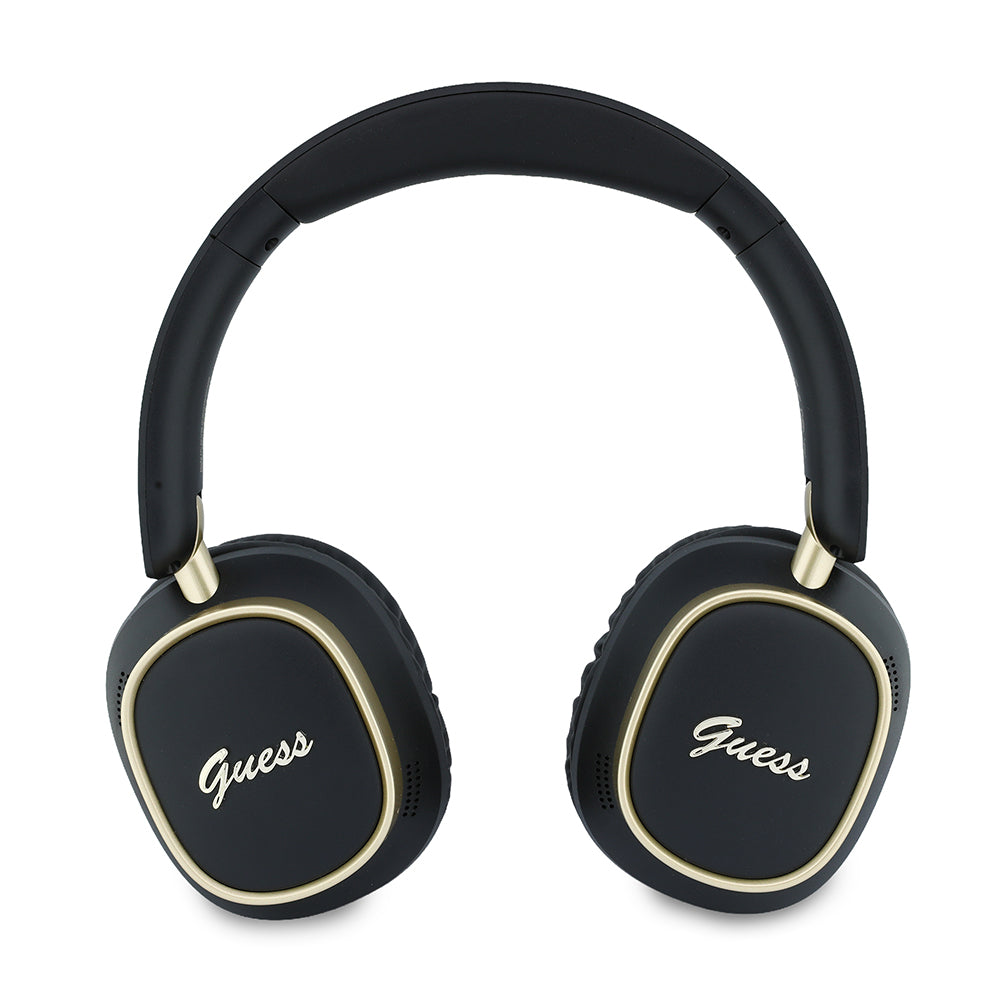Guess Metal Script Logolu Kulak Üstü Kulaklık ve Speaker Hoparlör 2in1 Bundle Set Siyah