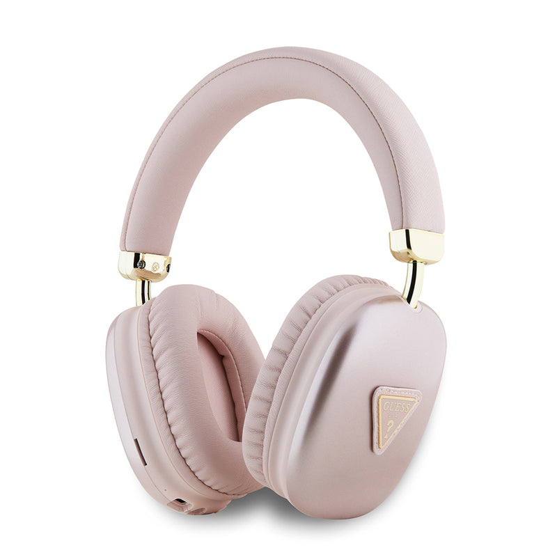 Guess Metal Üçgen Logolu Kulak Üstü Bluetooth Kulaklık Pembe