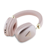 Guess Metal Üçgen Logolu Kulak Üstü Bluetooth Kulaklık Pembe