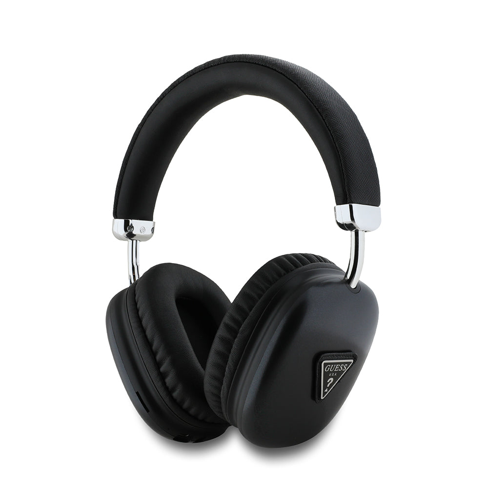 Guess Metal Üçgen Logolu Kulak Üstü Bluetooth Kulaklık Siyah