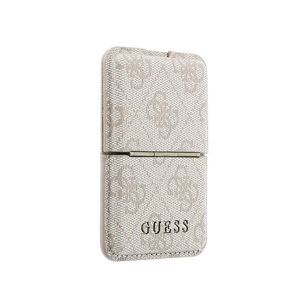 Guess PU Kartlık 4G Desenli Yazı Logolu Pop-up Manyetik Standlı Pembe