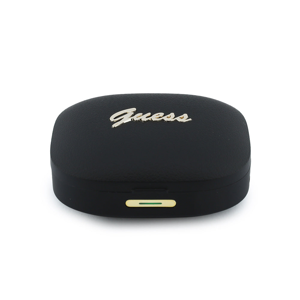 Guess Script Metal Yazı Logolu TWS Kulak İçi Bluetooth Kulaklık Siyah