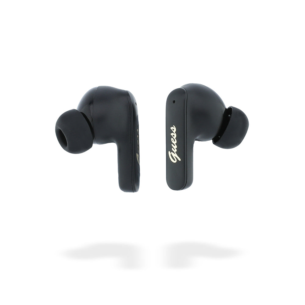 Guess Script Metal Yazı Logolu TWS Kulak İçi Bluetooth Kulaklık Siyah