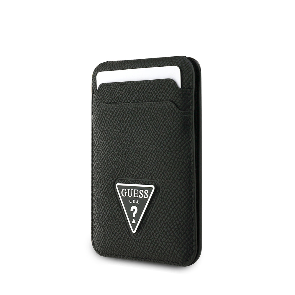 Guess Standlı Magnetik Kartlık 2 Hazneli Üçgen Logolu Siyah