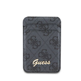 Guess Standlı Magnetik Kartlık 4G Desenli Metal Script Logolu Tasarım Siyah