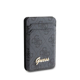 Guess Standlı Magnetik Kartlık 4G Desenli Metal Script Logolu Tasarım Siyah