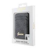 Guess Standlı Magnetik Kartlık 4G Desenli Metal Script Logolu Tasarım Siyah