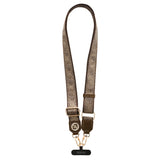 Guess Taşlı 4G Metal Logolu Çapraz Vücut Telefon Askı Kayışı 150cm Kahverengi