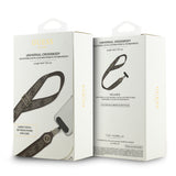 Guess Taşlı 4G Metal Logolu Çapraz Vücut Telefon Askı Kayışı 150cm Kahverengi