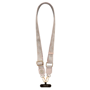 Guess Taşlı 4G Metal Logolu Çapraz Vücut Telefon Askı Kayışı 150cm Pembe