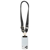 Guess Taşlı 4G Metal Logolu Çapraz Vücut Telefon Askı Kayışı 150cm Siyah