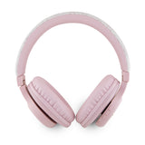 Guess Tone On Tone Kulak Üstü Bluetooth Kulaklık PU 4G Desenli Metal Yazı Logolu Pembe